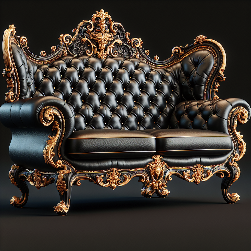 Canapé baroque cuir