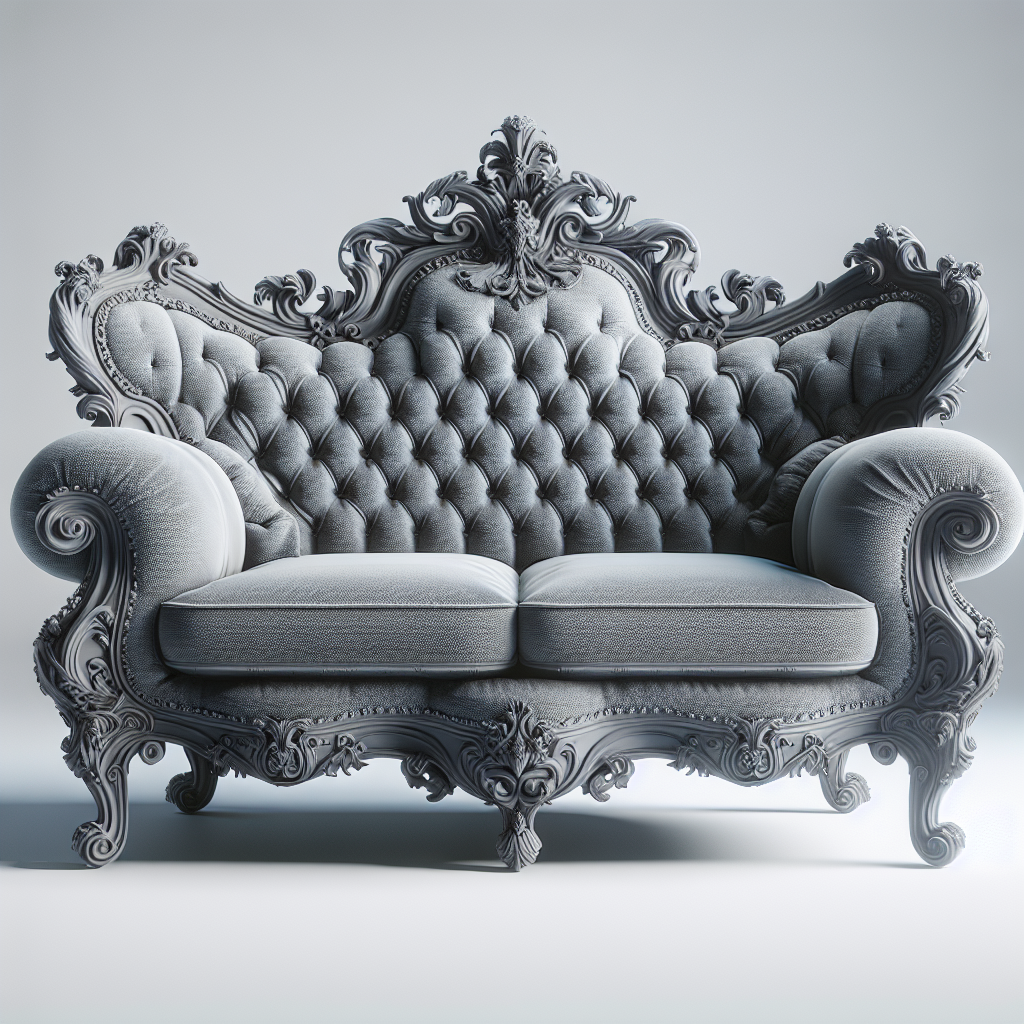 Canapé baroque gris