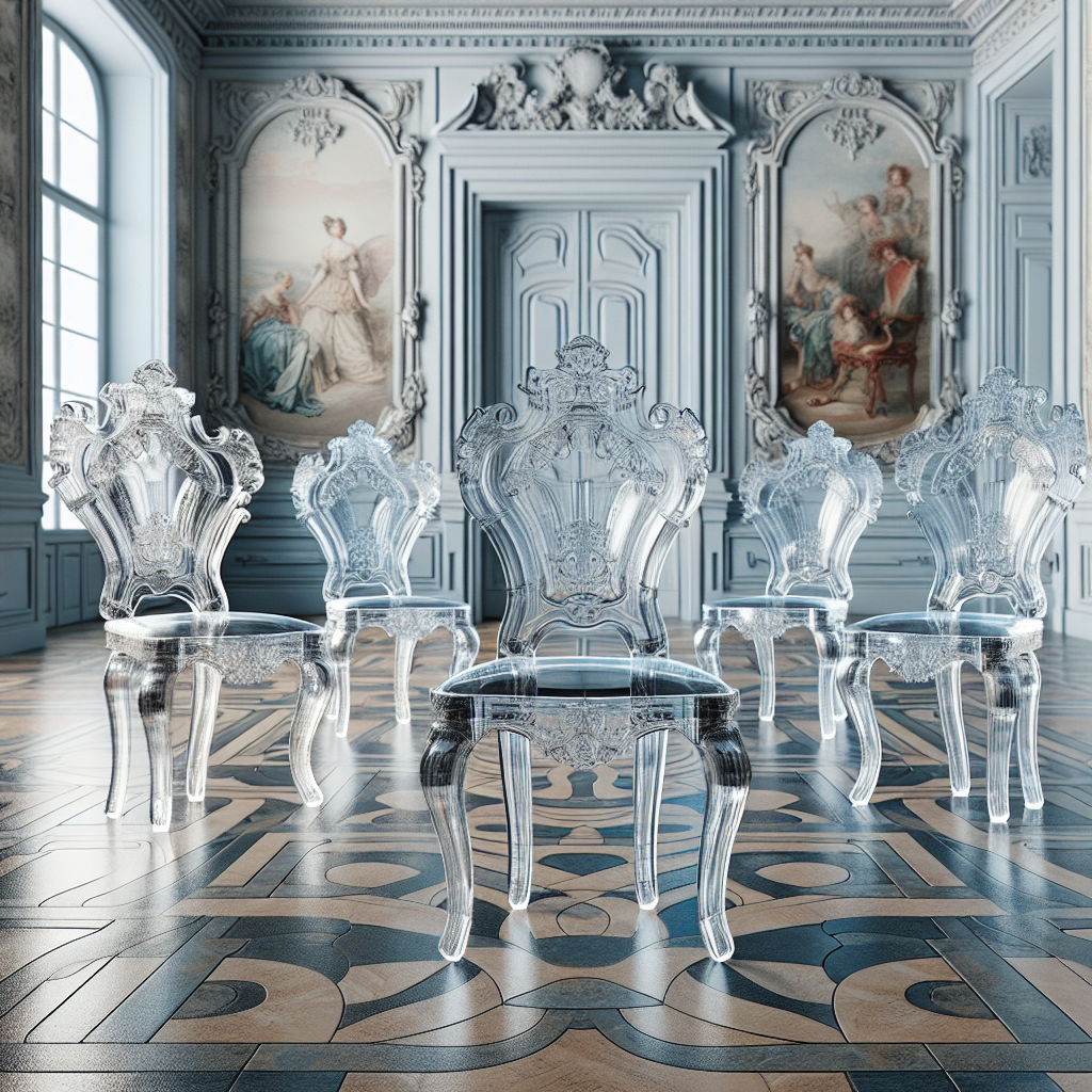 Chaises transparentes baroque