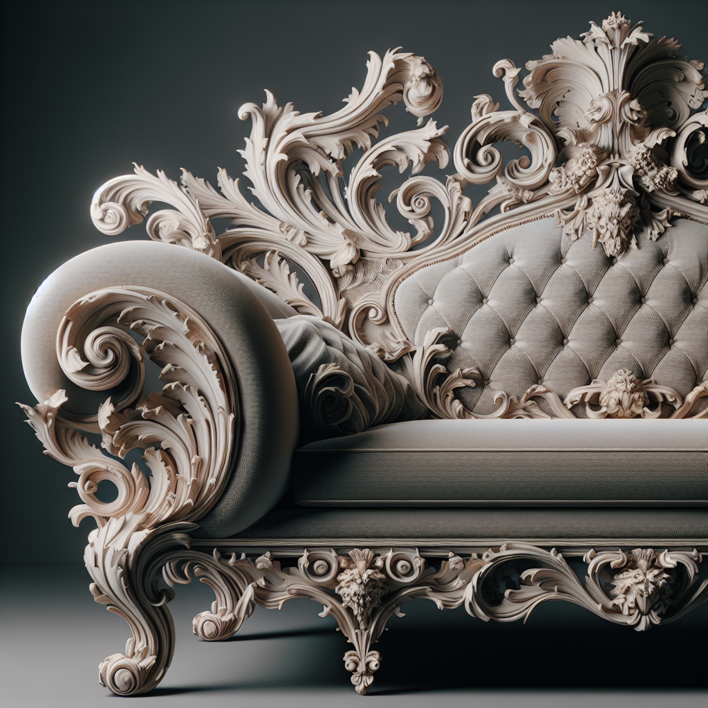 Canapé baroque beige