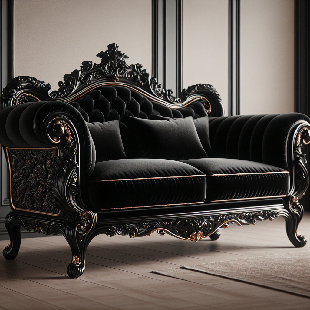 Canapé baroque noir