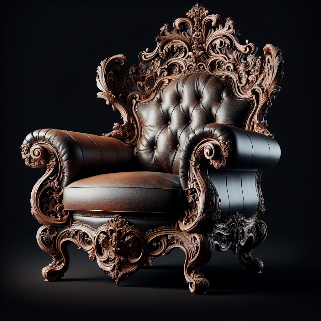 Fauteuil baroque cuir
