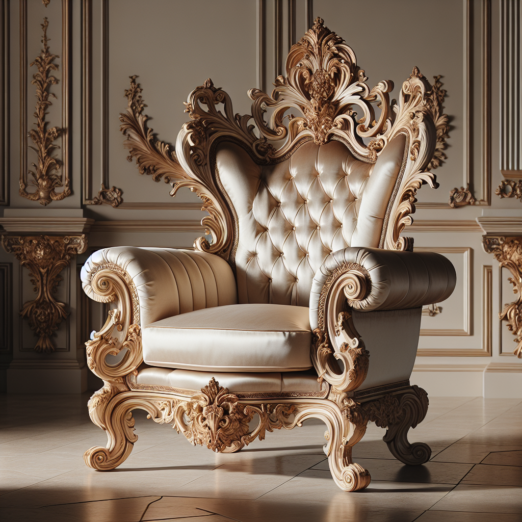 Fauteuil baroque beige