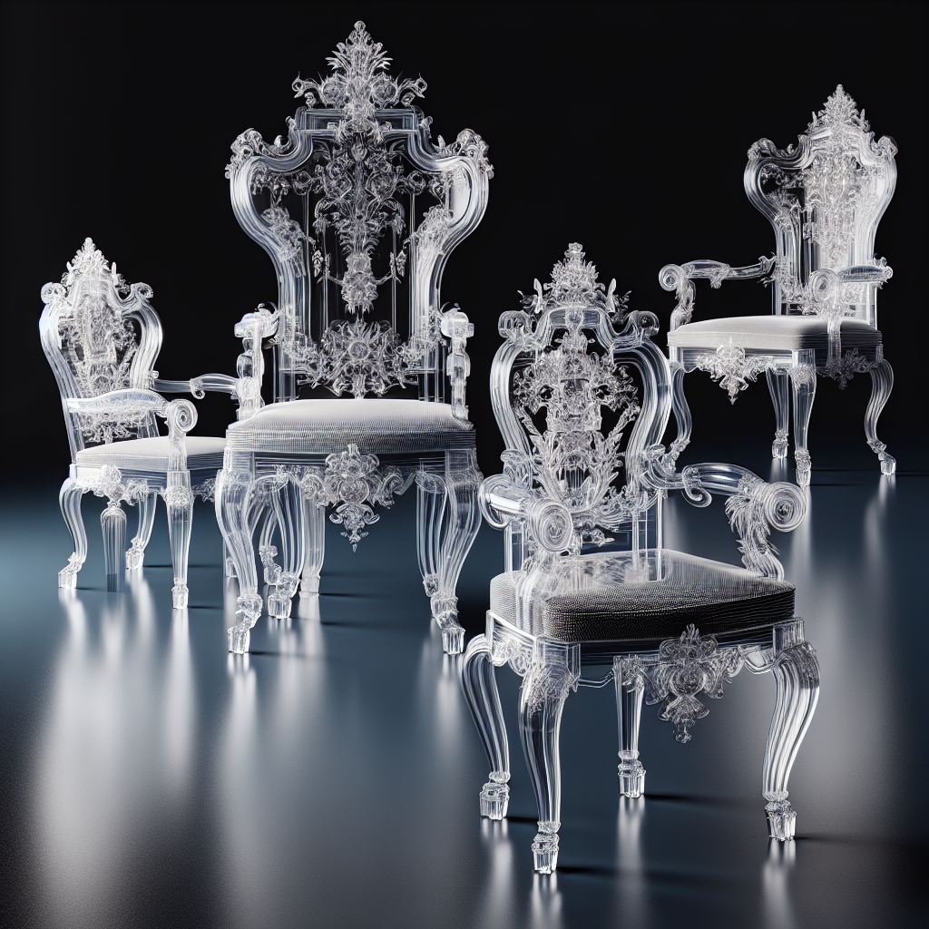 Chaises transparentes baroque